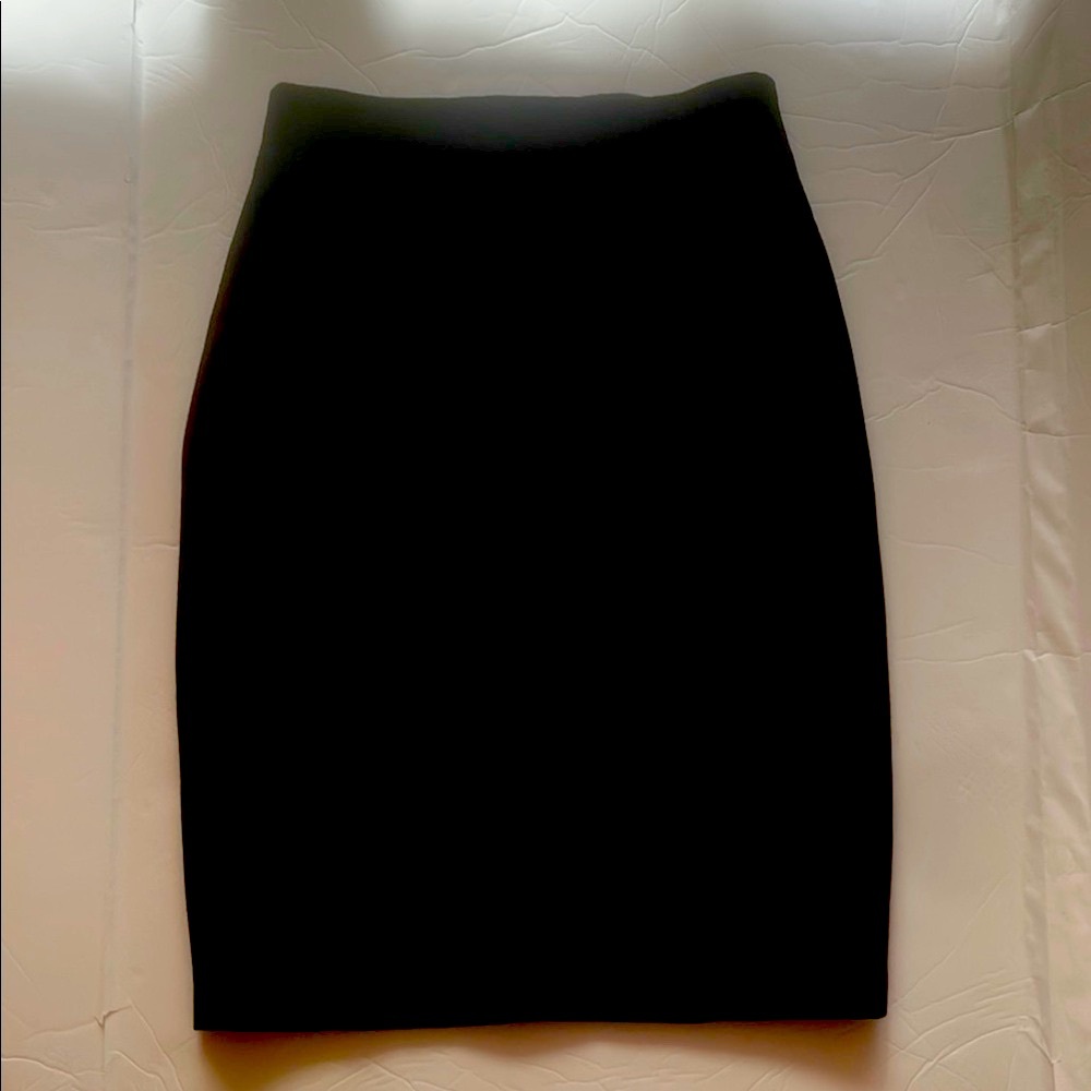 Vintage Paula Hian Black Wool Pencil Skirt midi length